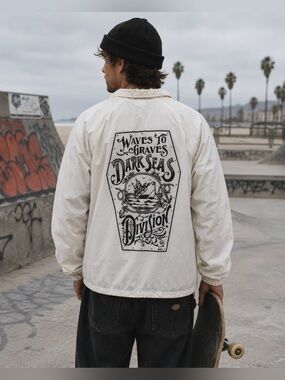 Loser Machine Company Dark Seas Division Waves to Graves Windbreaker Jacket